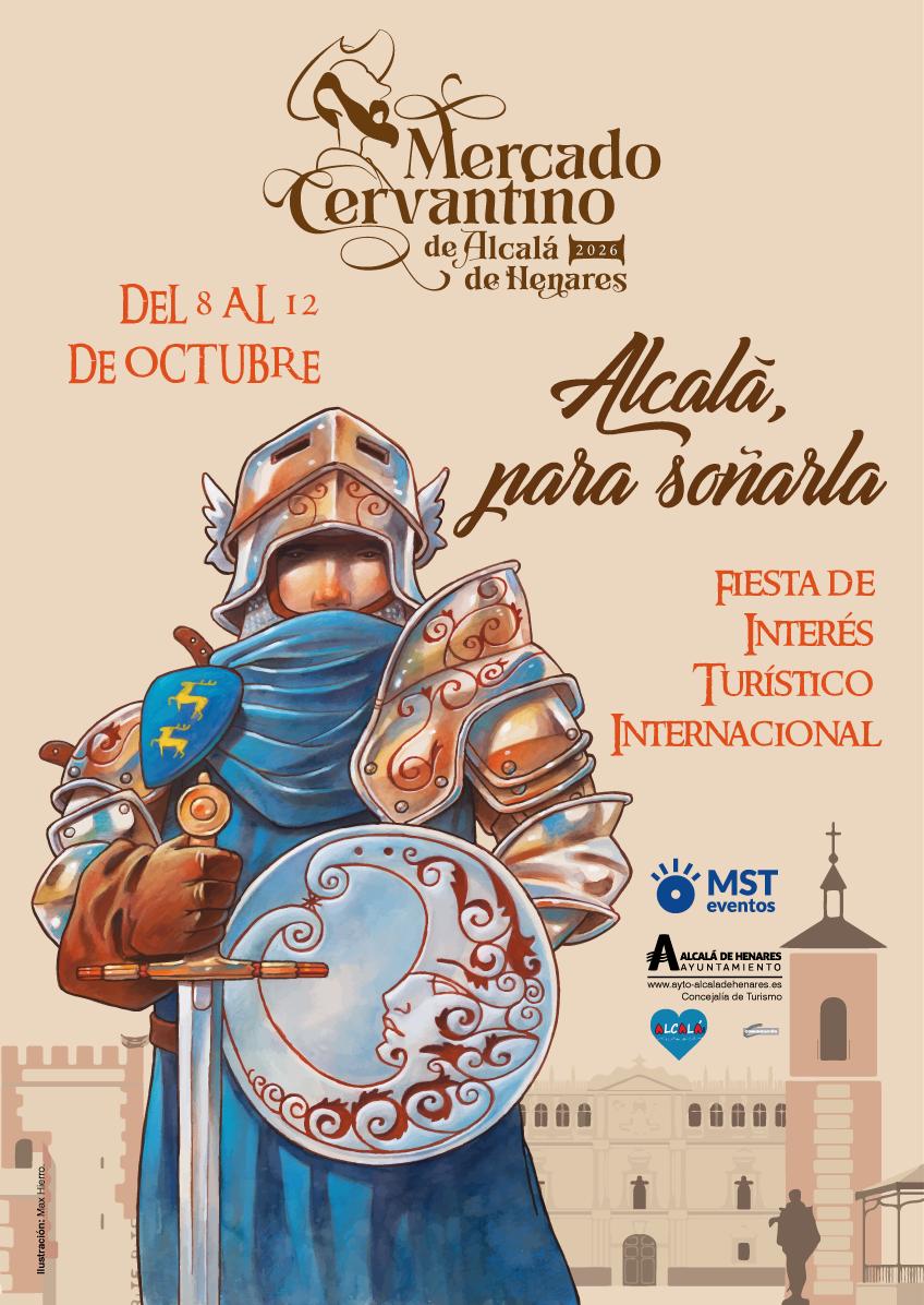 Cartel oficial del Mercado Cervantino 2026, ilustrado por Max Hierro